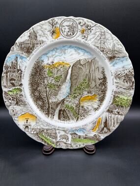 Johnson Brothers California 10.25” Collector Plate Yosemite Disneyland Vintage